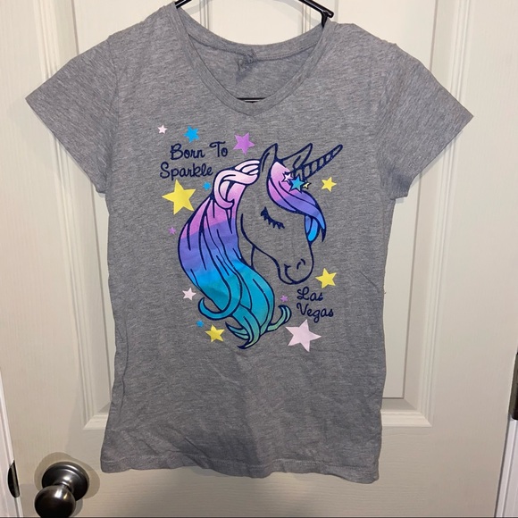 Other - Las Vegas girls gray shirt XL unicorn